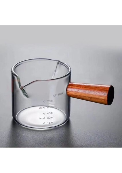 Çift Ağızlı Espresso Ölçüm Kabı Isıya Dayanıklı Çift Ağızlı Cam Ahşap Saplı Barista Craft Sürahi Süt Köpürtme Fincan Krema Makinesi (Yurt Dışından) indirimleri