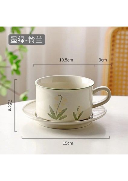 Lily 350ML Retro Kupa Çiçek Fincan Tasarım Niş Seramik Kahve Fincanı High Sense Fransız Ikindi Çayı Bardağı ve Tabağı (Yurt Dışından) indirimleri