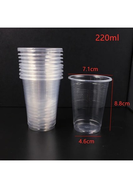 220 ml 100 Adet 30/50/100 Adet Tek Kullanımlık Bardak Ev Mutfak Parti Tadım Şeffaf Plastik Su Içecek Bardağı Açık Piknik Içecek Yiyecek Bardağı (Yurt Dışından)