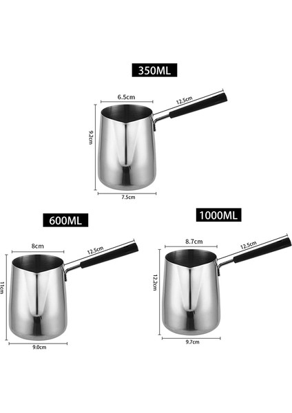 600ML Paslanmaz Çelik Süt Köpürtme Sürahisi Çikolata Eritme Potası Uzun Saplı Kahve Köpürtme Süt Kahve Makinesi Yapmak Için Uygun (Yurt Dışından)