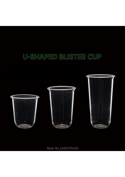 F 100 Adet 100 Adet/paket 360/500/700 ml U Şekilli Kabarcık Çay Bardağı Yumuşak Plastik Blister Bardak Tatlı Dondurma Fincan Özelleştirme Kabul (Yurt Dışından)