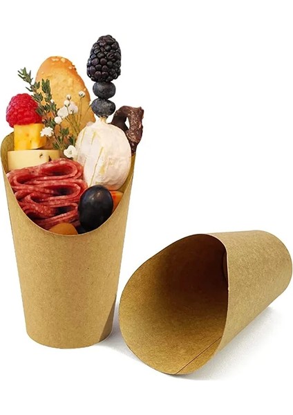 10 Adet 10 Adet Tek Kullanımlık Take-Out Parti Tatlı Malzemeleri Pişirme Kek Kağıt Bardaklar Yumurta Puf 14OZ Patates Kızartması Cips Aperatif Kraft Kağıt Bardaklar Tutucu (Yurt Dışından)