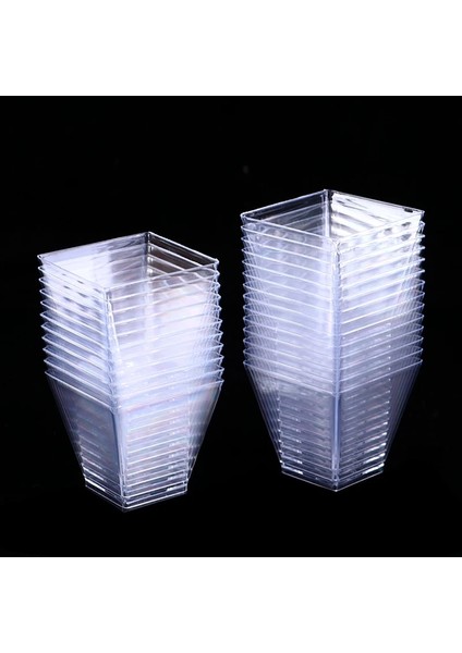 120ML-100PCS 25/150 Adet Gıda Tatlı Servis Bardakları Plastik Bardaklar Tatlı Dükkanı Parti Plastik Trapez Kare Tatlı Bardağı Tatlı Servis Bardakları (Yurt Dışından) modelleri