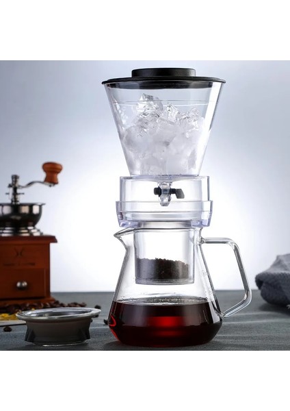 580ML Pot Sadece Buzlu Brewer Süzgeçleri Hollandalı Kahve Makinesi Buz Damla Cezve Cam Kahve Makinesi Düzenlenebilir Damlatıcı Filtre Soğuk Demleme Tencereleri (Yurt Dışından) fiyatları