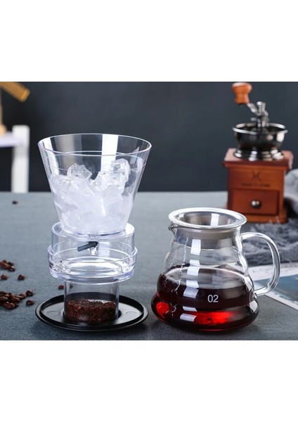 580ML Pot Sadece Buzlu Brewer Süzgeçleri Hollandalı Kahve Makinesi Buz Damla Cezve Cam Kahve Makinesi Düzenlenebilir Damlatıcı Filtre Soğuk Demleme Tencereleri (Yurt Dışından) indirimleri