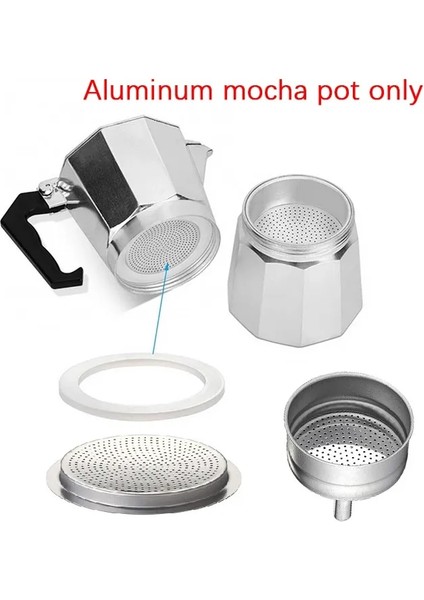 6 Fincan Mocha Pot Aksesuarları Için Set Alüminyum Kahve Espresso Moka Soba Pot Bağlantı Parçaları Filtre Huni Contası Silikon Kauçuk Moka Pot (Yurt Dışından) fiyatları