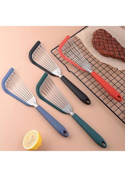 Mavi Paslanmaz Çelik Pişirme Aracı Pişirme Spatula Kaymaz Silikon Balık Spatula Kolay Temizlenebilir Mutfak Tencere Rahat (Yurt Dışından) modelleri