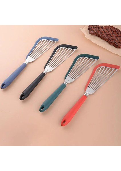 Mavi Paslanmaz Çelik Pişirme Aracı Pişirme Spatula Kaymaz Silikon Balık Spatula Kolay Temizlenebilir Mutfak Tencere Rahat (Yurt Dışından) fırsatları
