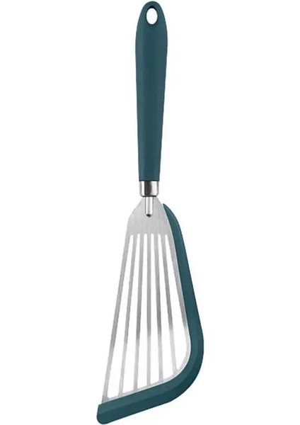 Mavi Paslanmaz Çelik Pişirme Aracı Pişirme Spatula Kaymaz Silikon Balık Spatula Kolay Temizlenebilir Mutfak Tencere Rahat (Yurt Dışından) indirimleri