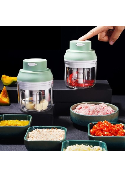 Beyaz 250 ml 100/250 ml Mini USB Kablosuz Elektrikli Sarımsak Ezici Sağlam Pres Kıyma Sebze Biber Kıyma Makinesi Gıda Parçalayıcı Mutfak Gereçleri (Yurt Dışından)