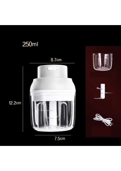 Beyaz 250 ml 100/250 ml Mini USB Kablosuz Elektrikli Sarımsak Ezici Sağlam Pres Kıyma Sebze Biber Kıyma Makinesi Gıda Parçalayıcı Mutfak Gereçleri (Yurt Dışından) fiyatları