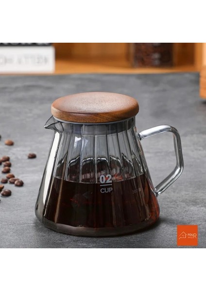 02 Pot Ai Cezve Duman Gri Kahve Makinesi Buzlu Cezve Soğuk Demleme Isıya Dayanıklı Gongfu Çaydanlık Çiçek Çay Seti 600ML Çay Makinesi Fliter (Yurt Dışından)
