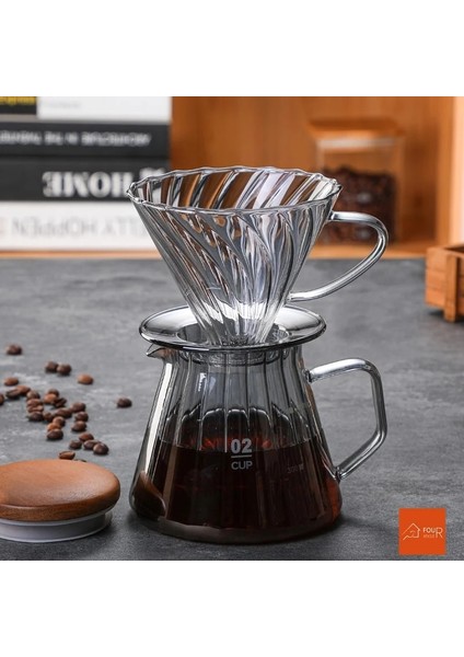 02 Pot Ai Cezve Duman Gri Kahve Makinesi Buzlu Cezve Soğuk Demleme Isıya Dayanıklı Gongfu Çaydanlık Çiçek Çay Seti 600ML Çay Makinesi Fliter (Yurt Dışından)