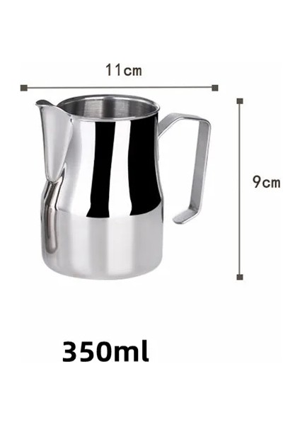 3 Alet ile 350ML 350ML/550ML/750ML Paslanmaz Çelik Süt Sürahisi Köpürtme Sürahi Latte Espresso Kahve Sürahisi Barista Cappuccino Süt Köpürtücü Krem Fincan (Yurt Dışından)