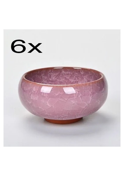 Pembe Sıcak Satış 6 Adet Kung Fu Çay Bardağı Seti Crackle Sır Seyahat Çin Porselen Çay Fincanı Setleri Seramik Çömlekçilik 30 ml Noel Hediyesi Yüksek Kalite (Yurt Dışından)
