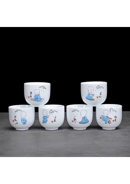 F 6 Adet/grup Seramik Çay Bardağı Çay Seti Pot Aksesuarları Içecek Çay Çay Fincanı Kungfu Çay Bardağı Bardak Porcelana 80 ml (Yurt Dışından)