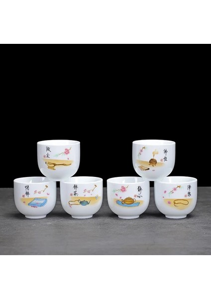 F 6 Adet/grup Seramik Çay Bardağı Çay Seti Pot Aksesuarları Içecek Çay Çay Fincanı Kungfu Çay Bardağı Bardak Porcelana 80 ml (Yurt Dışından)
