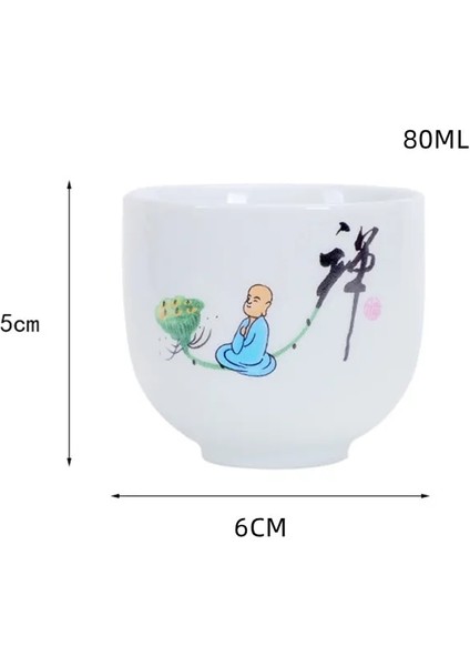 F 6 Adet/grup Seramik Çay Bardağı Çay Seti Pot Aksesuarları Içecek Çay Çay Fincanı Kungfu Çay Bardağı Bardak Porcelana 80 ml (Yurt Dışından)