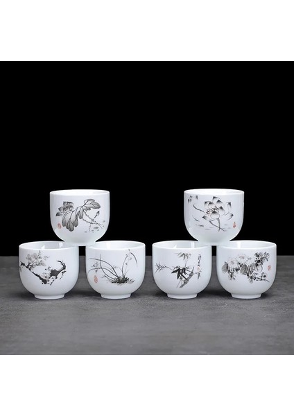 F 6 Adet/grup Seramik Çay Bardağı Çay Seti Pot Aksesuarları Içecek Çay Çay Fincanı Kungfu Çay Bardağı Bardak Porcelana 80 ml (Yurt Dışından)