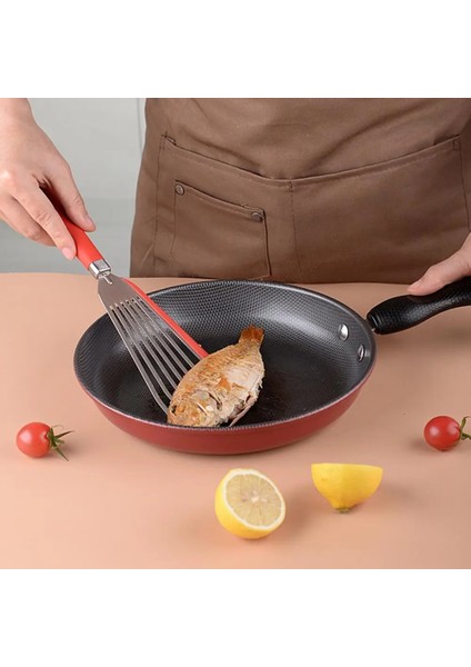 Kırmızı 2 Adet Pişirme Spatula Kolay Temizlenebilir Rahat Saplı Kaymaz Silikon Balık Spatula Tencere Mutfak Kaynağı (Yurt Dışından)