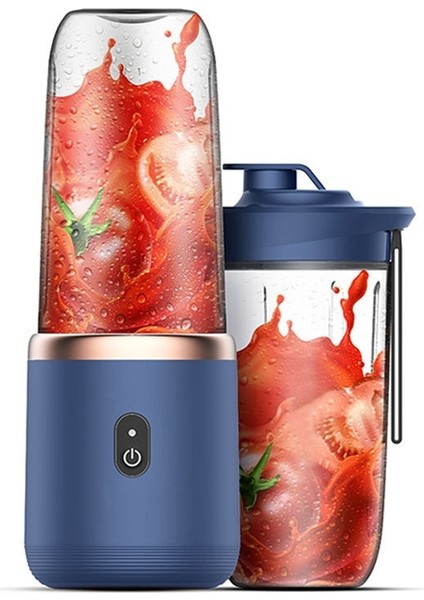 4 Bıçaklı Mavi Taşınabilir Blender Mini Mikser Elektrikli Meyve Sıkacağı Makinesi Taze Meyve Suyu Blender Smoothie Maker Blender Bardak Şişe F Seyahat Mutfak (Yurt Dışından)