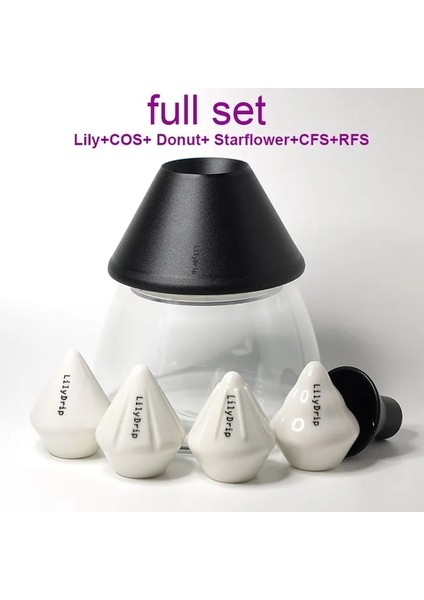 Tam Set 1 Takım Lilydrip Kahve Filtresi Trafo Seramik Kahve Makinesi Üzerine Dökün Set Damlama Akış Hızını Artırır Kahve Barı Için Kahve Aksesuarları (Yurt Dışından)