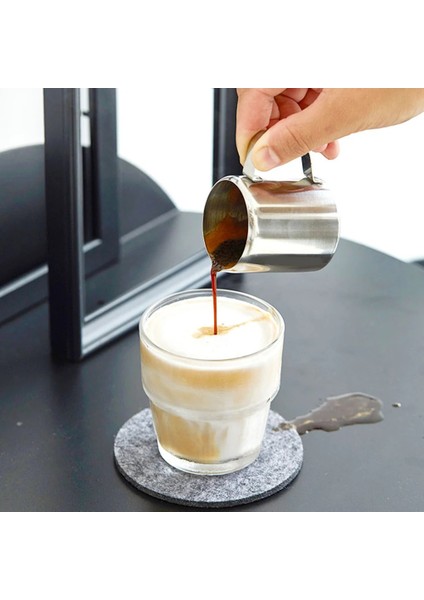 10 Oz Mini Paslanmaz Çelik Süt Sürahi Fincan Kahve Sürahisi Cappuccino Latte Sanat Sürahi Köpürtme Buhar Bardağı Süt Tenceresi Kahve Aksesuarları (Yurt Dışından) fırsatları