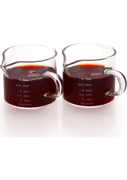 A 75ML 8 Adet 5/8/10 Adet Dekantör Ağzı Cam Ölçüm Kabı Espresso Süt Sürahisi Çift Ağızlı Dayanıklı Ölçü Kupa Kahve Aksesuarları Mutfak (Yurt Dışından) modelleri