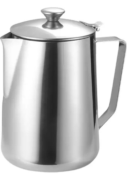 350ML Kahve Latte Süt Köpürtme Kapaklı Sürahi Süt Köpürtücü Fincan Paslanmaz Çelik Kahve Süt Köpürtücü Sürahi Köpürtücü Sürahi Espresso Bardakları (Yurt Dışından)