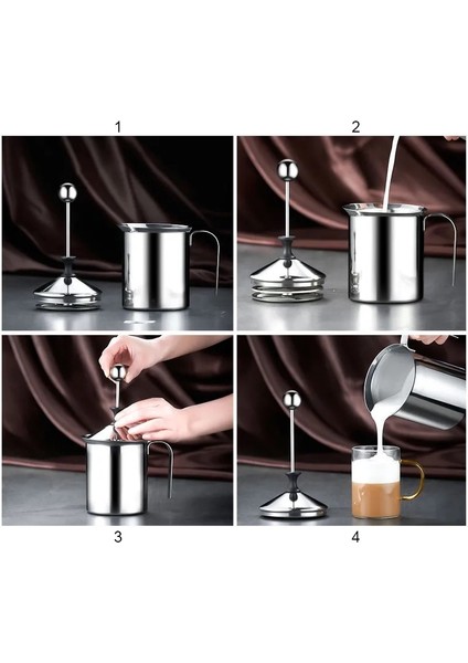 400ML Manuel Süt Köpürtücü Paslanmaz Çelik Süt Sürahisi Cappuccino Süt Kreması Süt Köpüğü Örgü Kahve Köpürtücü Kreması Mutfak Aletleri (Yurt Dışından) fiyatları