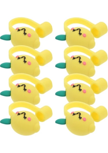 Yellow3.5x2.5cm 8 Adet Koruyucu Kapak Yaratıcı Şekil Saman Stoper Ipuçları Koruyucu Metal Pipetler Güzel Tasarım Kapak Içme Kapakları Çocuklar Parti (Yurt Dışından)