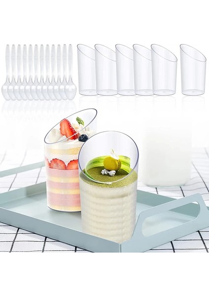 15 Adet 15/25 Adet 70 ml Tatlı Bardağı Plastik Dondurma Fincan Puding Meze Kaseler Noel Partisi Malzemeleri (Yurt Dışından)