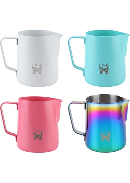 Beyaz 600ML Paslanmaz Çelik Süt Köpürtme Sürahi Kahve Fincanı Latte Sanat Süt Köpürtücü Sürahi Süt Köpürtücü Kahve Sanat Yapma Aracı Ofis Için (Yurt Dışından)
