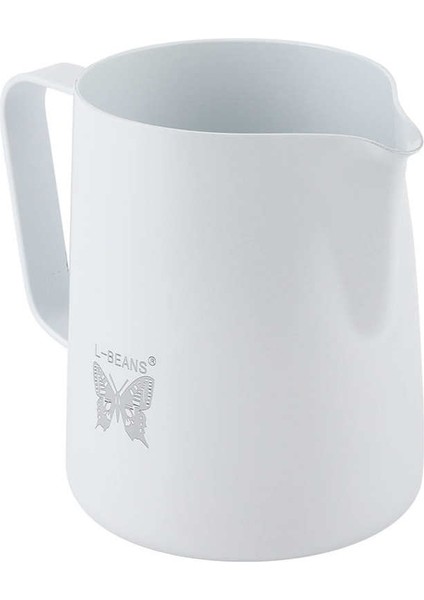 Beyaz 600ML Paslanmaz Çelik Süt Köpürtme Sürahi Kahve Fincanı Latte Sanat Süt Köpürtücü Sürahi Süt Köpürtücü Kahve Sanat Yapma Aracı Ofis Için (Yurt Dışından)
