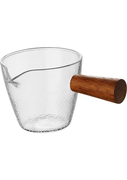 Stil B Tek Ağızlı Ölçüm Kabı Aksesuarları Ahşap Saplı Köpürtme Sürahisi Barista Için Süt Cam Bardak (Yurt Dışından) modelleri