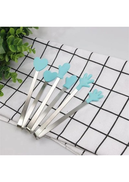 09 Palm Buz Klip Ev Eşyaları Çay Poşetleri Tutucu Paslanmaz Çelik Kaymaz Buz Şeker Mutfak Kelepçesi Tatlı Klip Mini Küçük Palm Silikon (Yurt Dışından) fiyatları