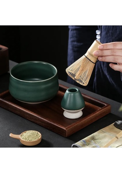 Hediye Kutusu ILE26 6 Adet/takım Matcha Seti Geleneksel Matcha Hediye Seti Bambu Matcha Çırpma Teli Kepçe Seramik Matcha Kase Çırpma Tutucu Japon Çay Takımları (Yurt Dışından)