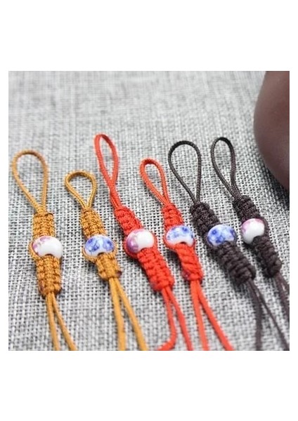 Stil 7 Altı Parçalı Set 6 Adet El Yapımı Halat Çaydanlık Için Halat Kungfu Çay Seti Için Boncuklu Çin Mavi-Beyaz Porselen Boncuk Pot Halat Çay Seti Pot Dize (Yurt Dışından)