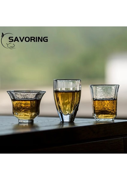 5.5x5 cm 55 ml Japon Çekiç Desenli Cam Küçük Çay Bardağı Çiçek Ağız Isıya Dayanıklı Cam Tek Fincan Kung Fu Çay Usta Fincan Sake Şarap Bardağı (Yurt Dışından) fiyatları