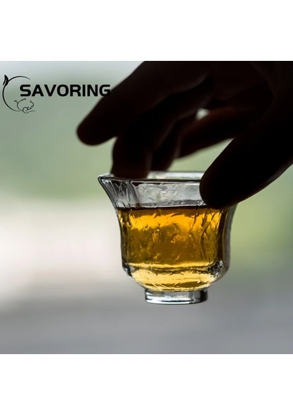 5.5x5 cm 55 ml Japon Çekiç Desenli Cam Küçük Çay Bardağı Çiçek Ağız Isıya Dayanıklı Cam Tek Fincan Kung Fu Çay Usta Fincan Sake Şarap Bardağı (Yurt Dışından) modelleri