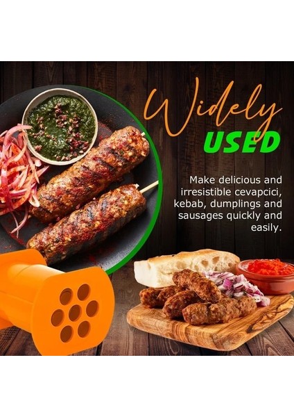 Turuncu Cevapcici Basın Makinesi Hot Dog Et Sosis Makinesi Mutfak Cevapi Kolay Pişirme Mutfak Aletleri El Kumandalı Sığır Kıyma Aletleri (Yurt Dışından)