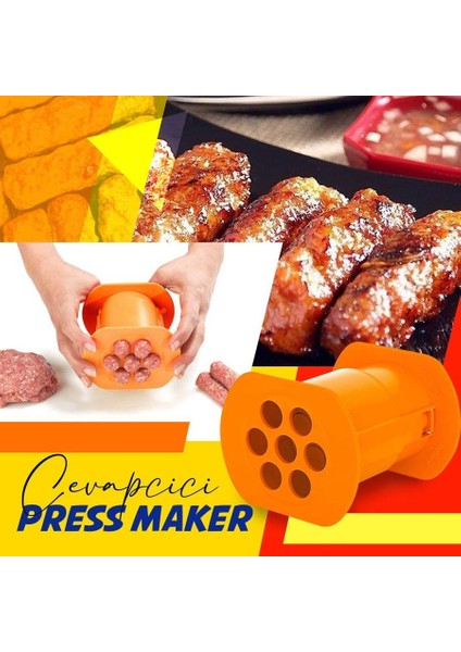 Turuncu Cevapcici Basın Makinesi Hot Dog Et Sosis Makinesi Mutfak Cevapi Kolay Pişirme Mutfak Aletleri El Kumandalı Sığır Kıyma Aletleri (Yurt Dışından) fiyatları