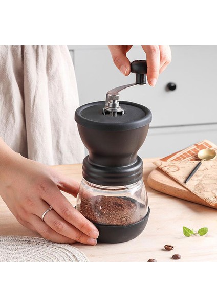 Siyah Manuel Kahve Değirmeni Taşınabilir Yıkanabilir Görsel Siyah 6/8 Dişliler Ayarlanabilir El Kahve Değirmeni Seramik Taşlama Çekirdek (Yurt Dışından)