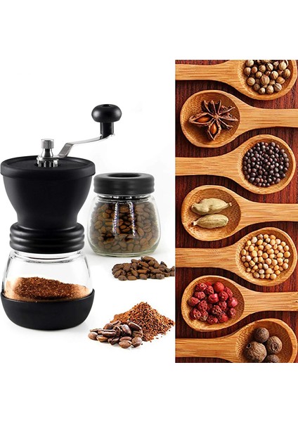 Siyah Manuel Kahve Değirmeni Taşınabilir Yıkanabilir Görsel Siyah 6/8 Dişliler Ayarlanabilir El Kahve Değirmeni Seramik Taşlama Çekirdek (Yurt Dışından) indirimleri