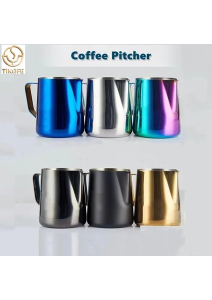 Titanyum Mavisi 600 ml 304 Paslanmaz Çelik Motta Süt Sürahisi Frother Latte Sanat Fincan Süt Köpürtme Sürahi Kreması Süt Köpüğü Makinesi Melkopschuimer 350/600 ml (Yurt Dışından) fiyatları