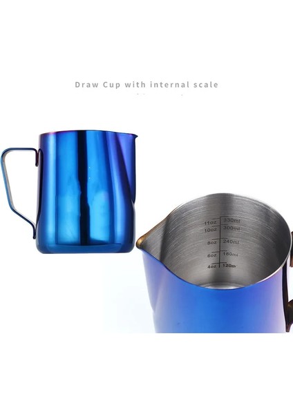 Titanyum Mavisi 600 ml 304 Paslanmaz Çelik Motta Süt Sürahisi Frother Latte Sanat Fincan Süt Köpürtme Sürahi Kreması Süt Köpüğü Makinesi Melkopschuimer 350/600 ml (Yurt Dışından) fırsatları