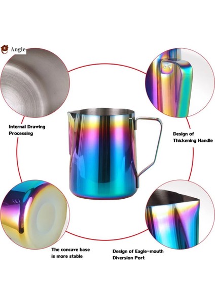 Titanyum Mavisi 600 ml 304 Paslanmaz Çelik Motta Süt Sürahisi Frother Latte Sanat Fincan Süt Köpürtme Sürahi Kreması Süt Köpüğü Makinesi Melkopschuimer 350/600 ml (Yurt Dışından) indirimleri