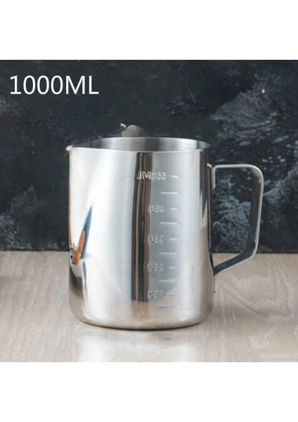 Ölçekli 1000 ml Paslanmaz Çelik Ölçüm Kabı Ölçekli Kalınlaşmış Su Isıtıcısı Mutfak Ev Milimetre Standart Süt Çay Pişirme Sürahisi SP805 (Yurt Dışından)