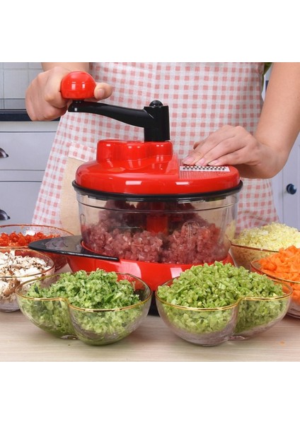 1.5l Mikser Mutfak Robotu Mutfak Manuel Güçlü Yumurta Blender Kıyma Makinesi Sebze Doğrama Parçalayıcı Paslanmaz Çelik Bıçak Kesici (Yurt Dışından)