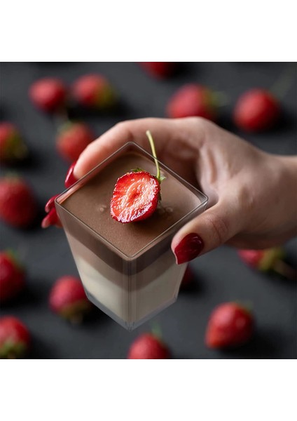 Flate Kapak 20 Adet Plastik Tatlı Kapaklı Bardaklar Kaşık 150ML Servis Bardakları Meze Köpüğü Meyve Parfe Bardak Doğum Günü Partisi Düğün Için (Yurt Dışından) fırsatları